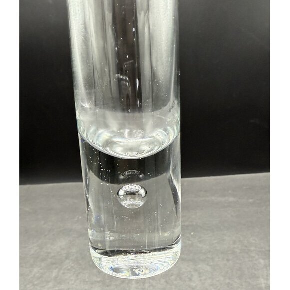 Vintage Swedish Bergdala Glasbruk Scandinavian Glass Vase Air Bubble Base - Picture 6 of 9